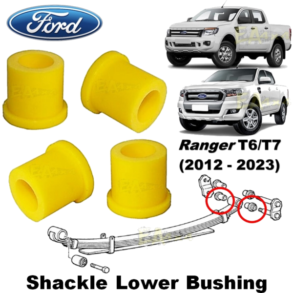 Ford Ranger T6 & T7 (2012-2023) Leaf Spring Shackle Lower Bushes (Set of 4)