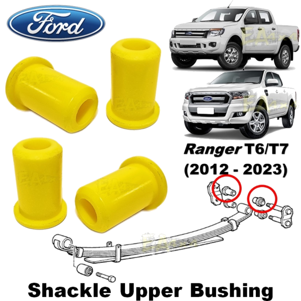 Ford Ranger T6 & T7 (2012-2023) Leaf Spring Shackle Upper Bushes (Set of 4)