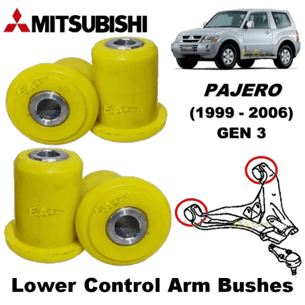Mitsubishi Pajero 1999-2006 Gen3 CK Front Lower Control Arm Bushing (Set of 4)