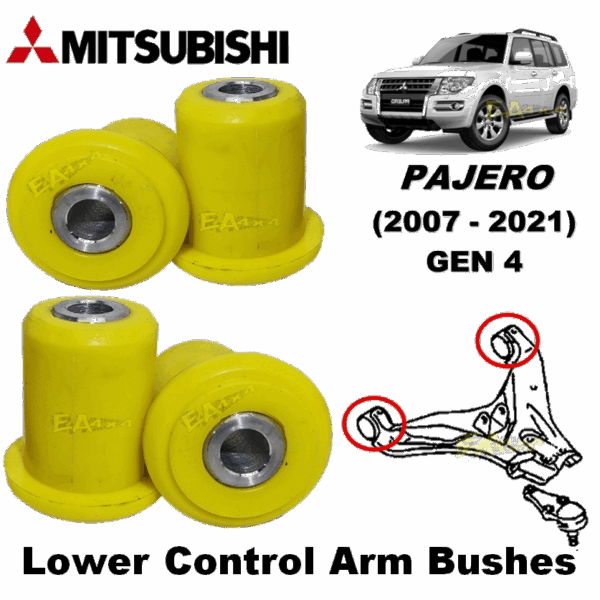 Mitsubishi Pajero 2007-2021 Gen4 BK Front Lower Control Arm Bushing (Set of 4)