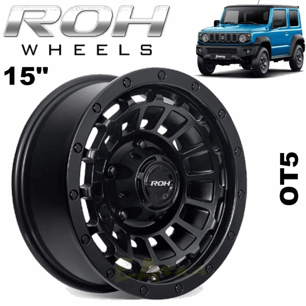 ROH Wheels OT5 Matt Black 15"x 6j PCD 5x139.7 (FREE Courier)