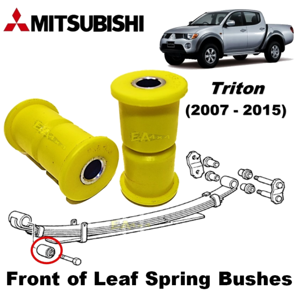 Mitsubishi Triton 2007-2015 Suspension Bush Front of Rear Spring Bushes (Set of 2)