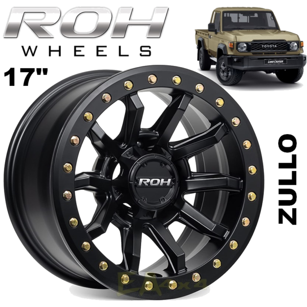 ROH Wheels ZULLO Matte Black 17"x 9j -12 Offset PCD 5x150 (FREE Courier)