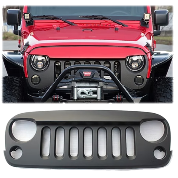 JEEP JK/JKU Wrangler Grill - Aggressive Hawk Eyes Matt Black