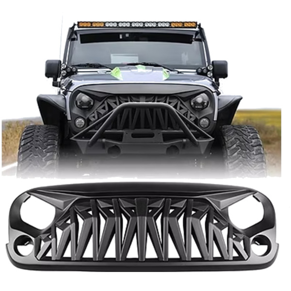 JEEP JK/JKU Wrangler Grill - JK Mustang Grill Matte Black