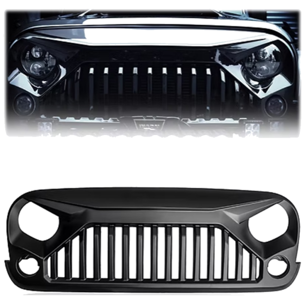 JEEP JK/JKU Wrangler Grill - Monster Matte Black Grill with Metal Mesh