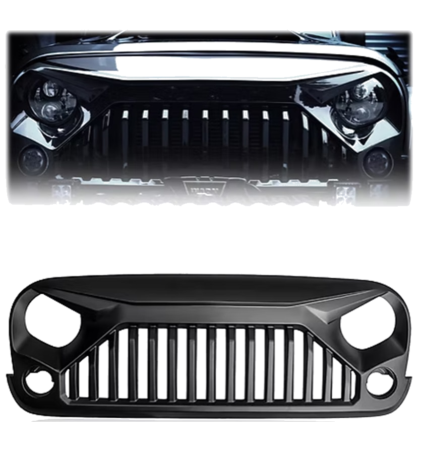 JEEP JK/JKU Wrangler Grill - Monster Matte Black Grill with Metal Mesh