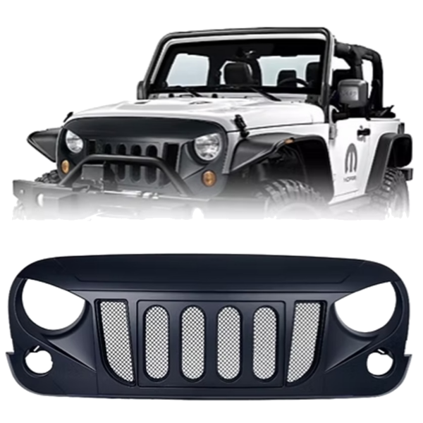 JEEP JK/JKU Wrangler Grill - Transformer Matte Black Grill