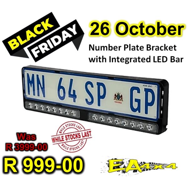 Number Plate Bracket with integrated LED Bar