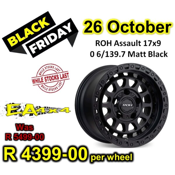 ROH Assault 17x9 0 6/139.7 Matt Black