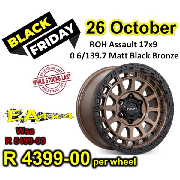 ROH Assault 17x9 0 6/139.7 Matt Black Bronze