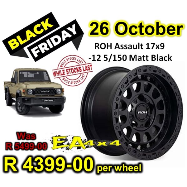 ROH Assault 17x9 -12 5/150 Matt Black