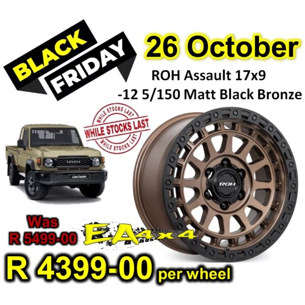 ROH Assault 17x9 -12 5/150 Matt Black Bronze