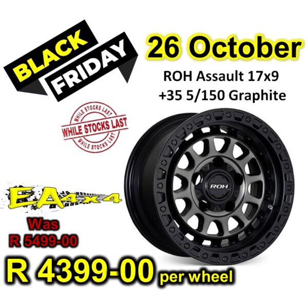 ROH Assault 17x9 +35 5/150 Graphite