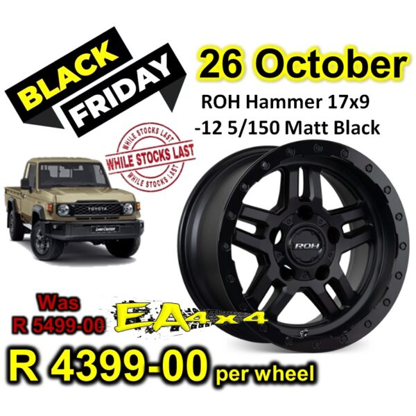 ROH Hammer 17x9  -12 5/150 Matt Black