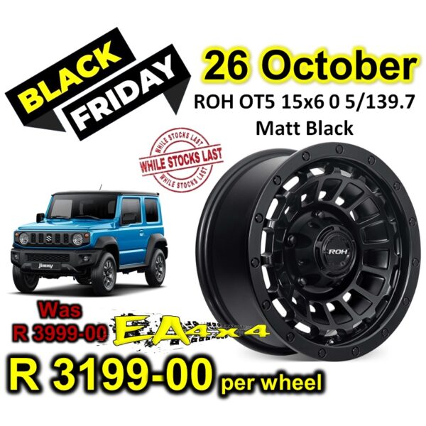 ROH OT5 15x6 0 5/139.7 Matt Black