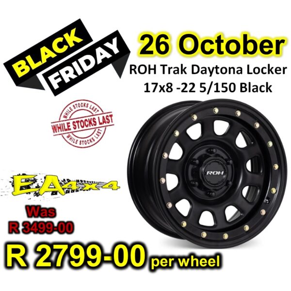 ROH Trak Daytona Locker 17x8 -22 5/150 Black